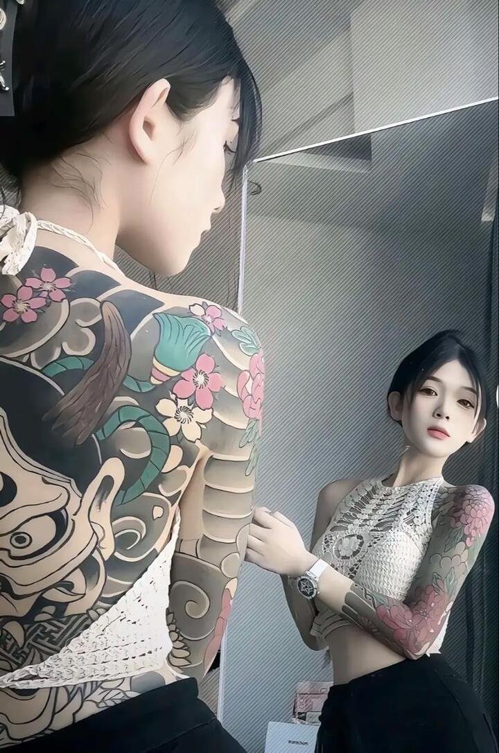 Ảnh Gái Xinh Xăm Kín Lưng (5)